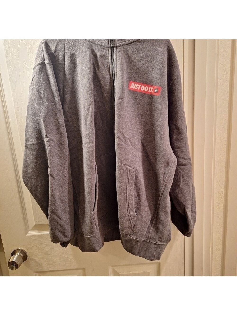 Nike Mens Gray Zip Up Hoodie Sweatshirt Large